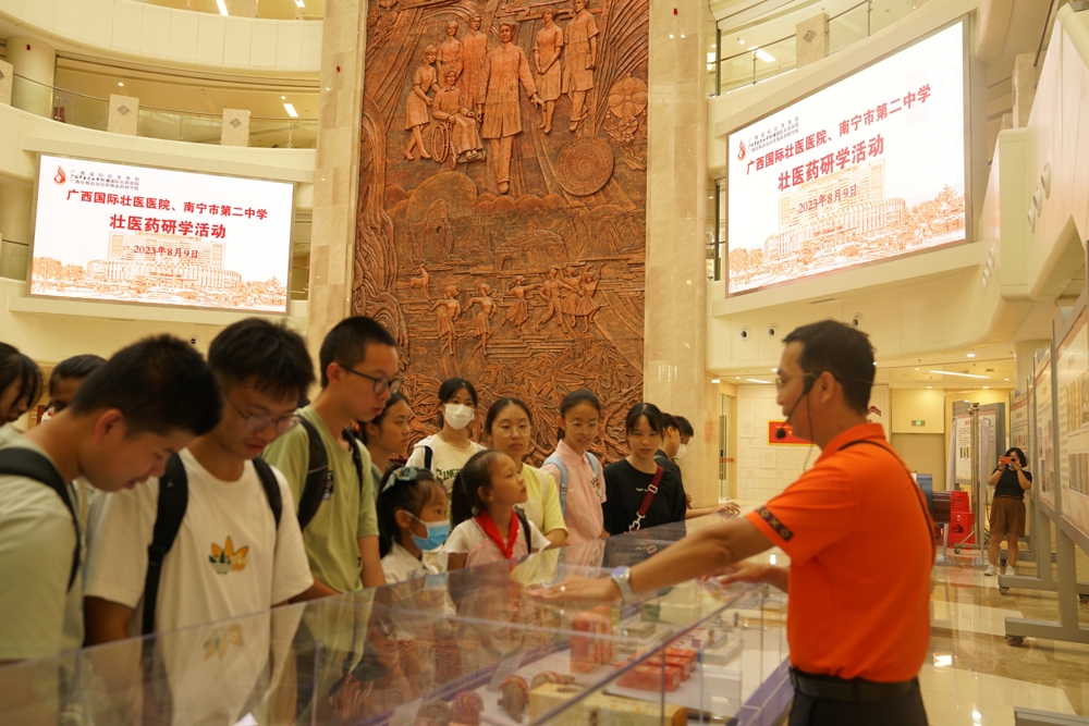 参观民族医药展示区