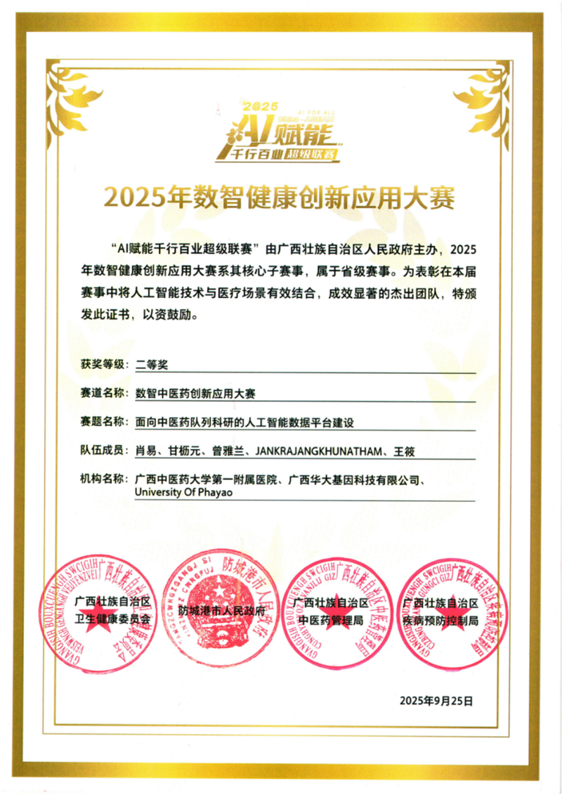 获奖证书